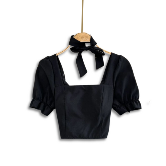 Tropical Plane Neck Tie Tank Top