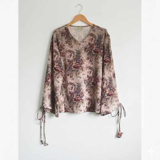 The Romantic Floral Tie-Sleeve Top