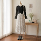 Black Vest Top with Printed Skirt