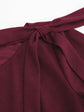 BOAT NECK BOWKNOT RUSHED LONG SLEEVES TOP