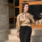 Tropical Plane Neck Tie Top