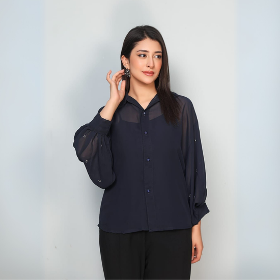 Button Down Embalishment top