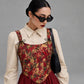 Mahroon floral corset
