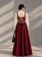 Mahroon floral corset