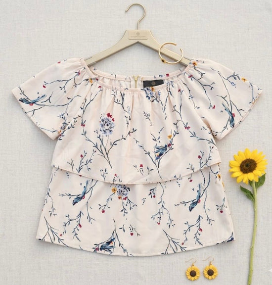 Square Neck Ditsy Floral Shirt