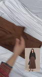 BLACK COAT SHIRT WITH BROWN PLATED SKIRT