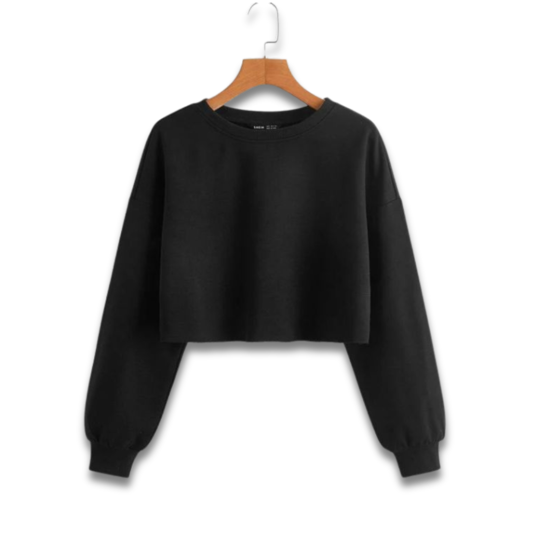 Drop Shoulder Crop Sweatshirt