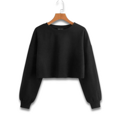 Drop Shoulder Crop Sweatshirt